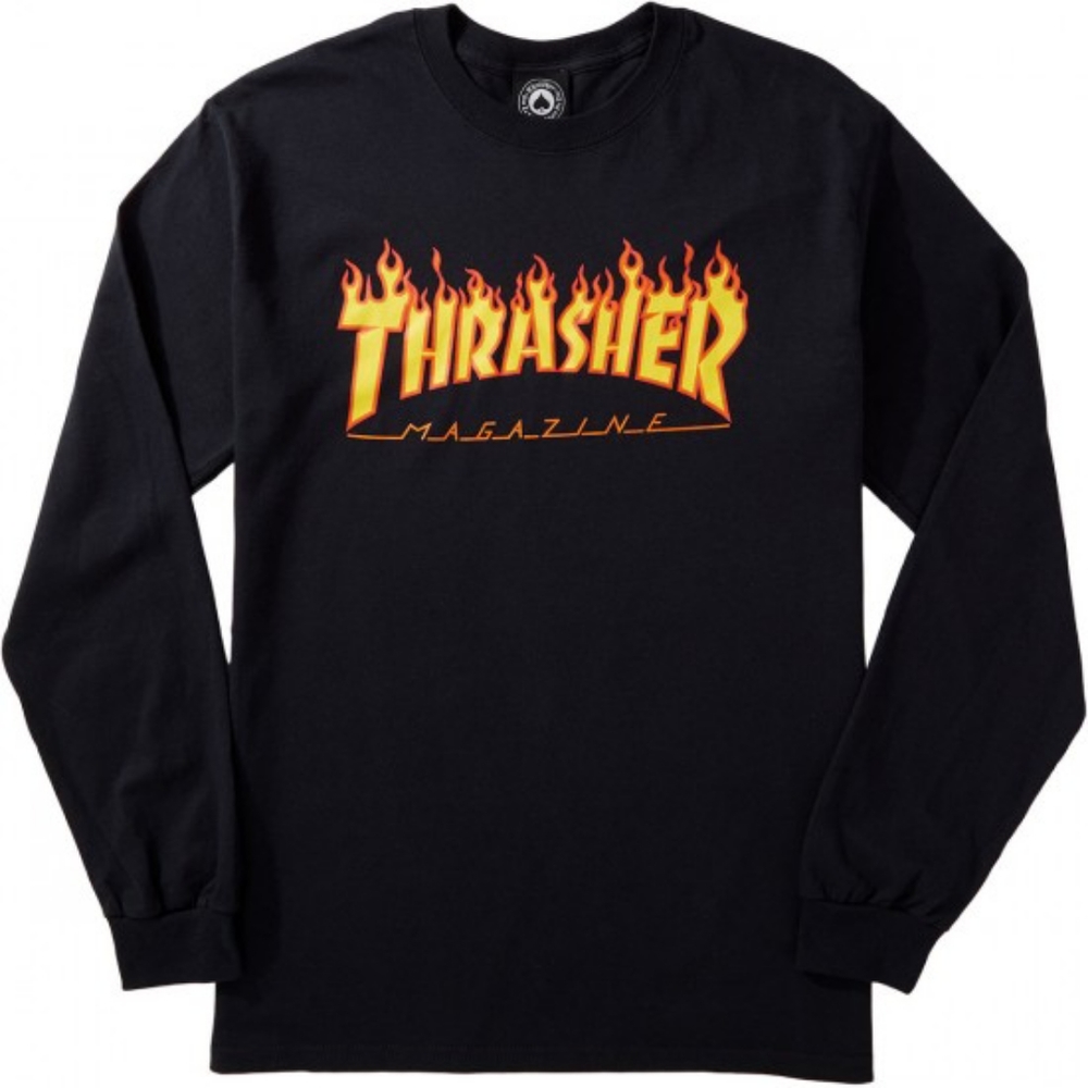 Black Thrasher Long Sleeve T Shirt Sz Small